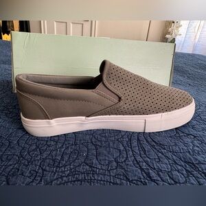 Gray slip on sneakers